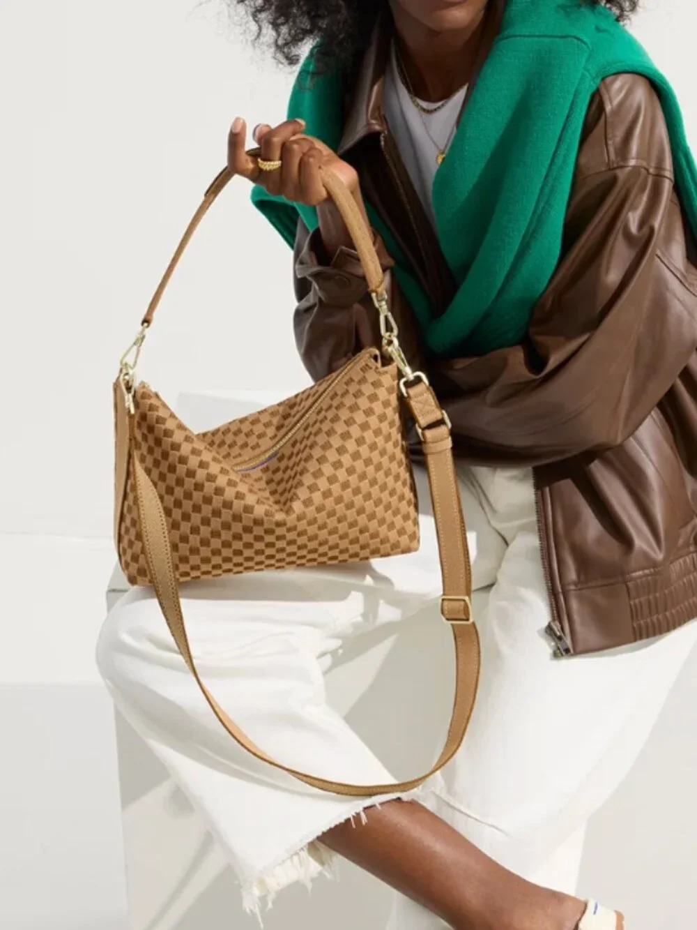 Rothy's The Daily Crossbody Handbag in Hazelnut (camel) - Picture 2 of 13